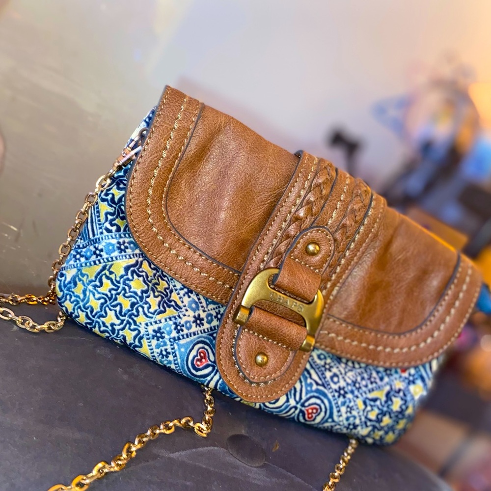 Chaps Clutch crossbody with golden hardware
